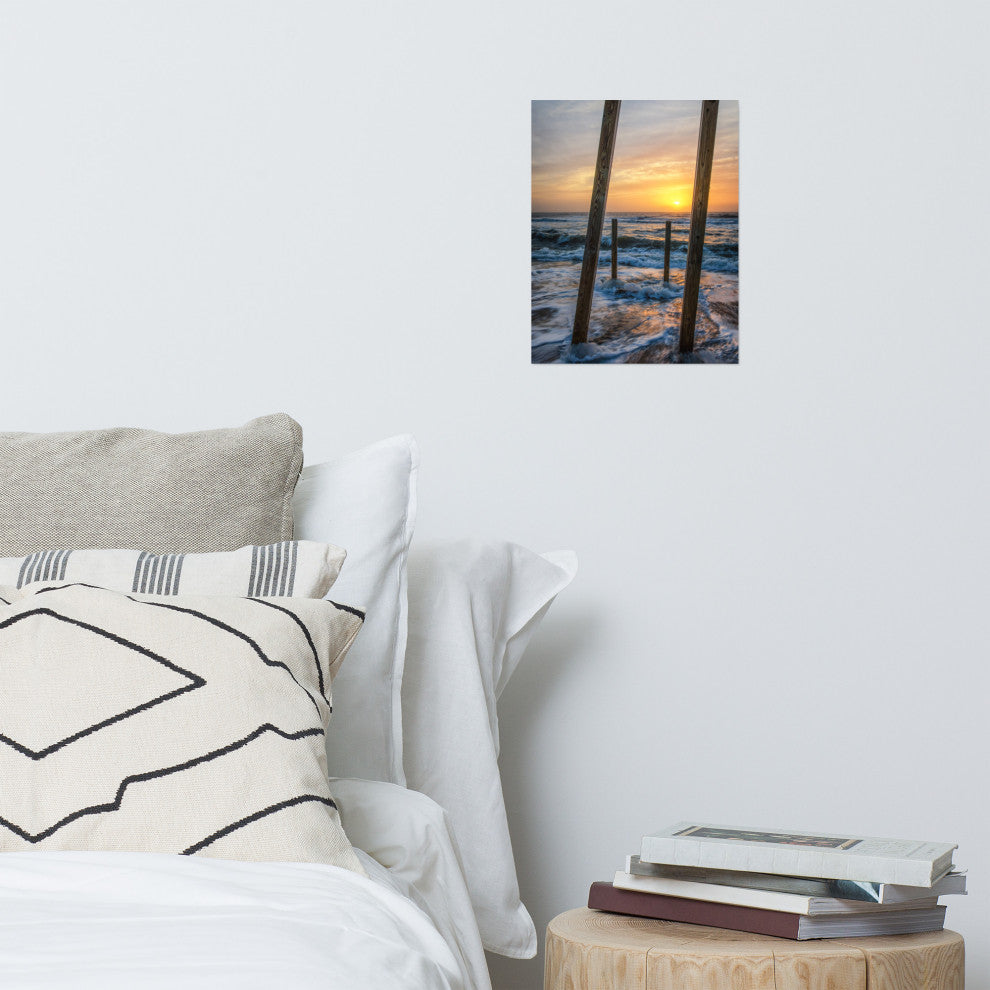 Sunrise Between the Pillars Landscape Photo Unframed Wall Art Print, 11" X 14"