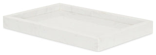 Sarrasseau White Natural Marble Tray With Raised Rim