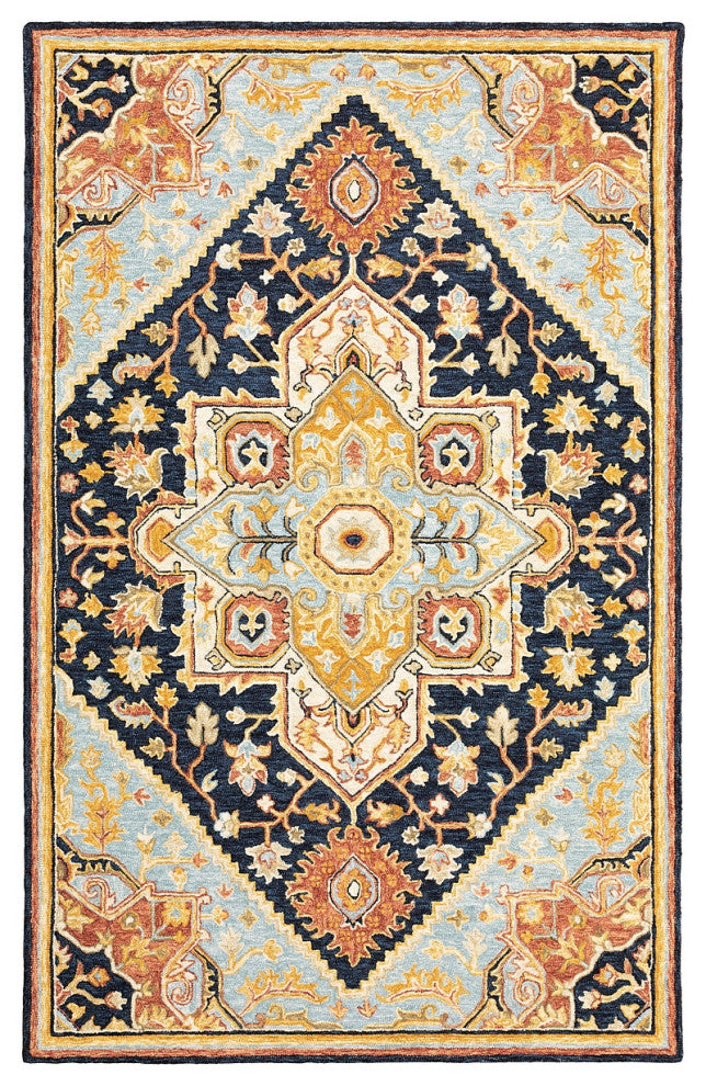 Oriental Weavers Sphinx Alfresco 28408 Rug, Navy/Rust, 3'6"x5'6"