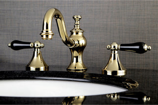 Widespread Bathroom Faucet, Brass Pop-Up, Polished Brass