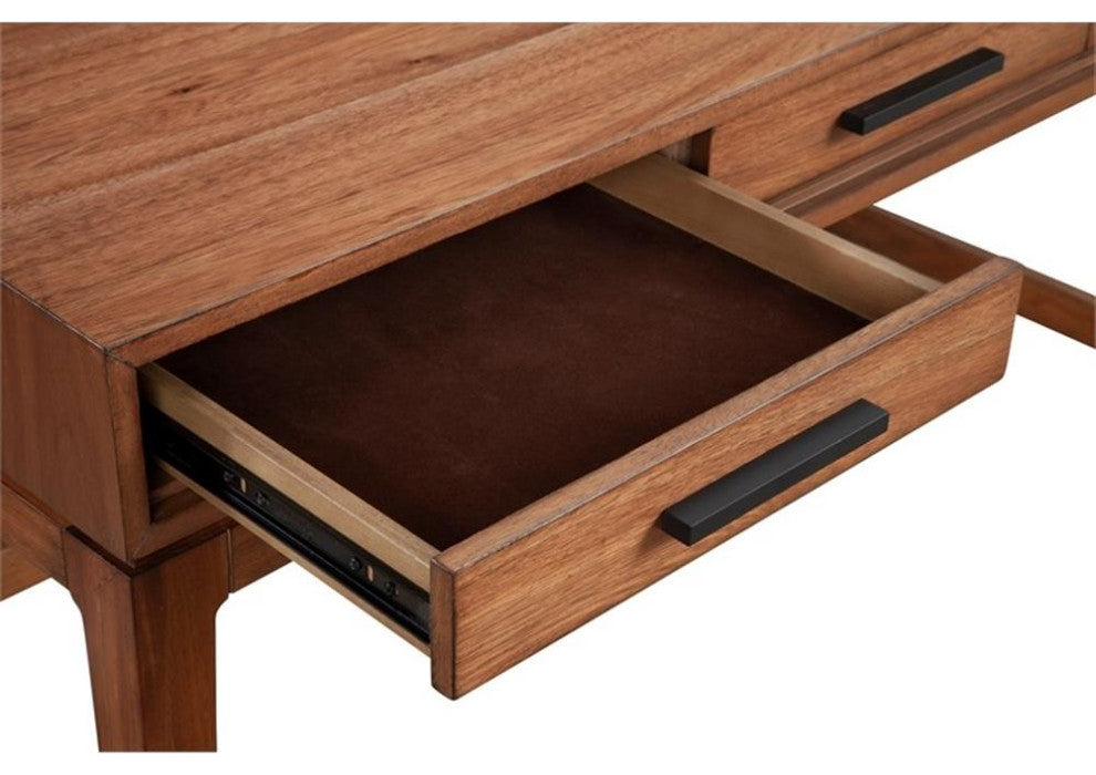 Origins by Alpine Nova Large Wood Desk in Honey Maple (Brown)