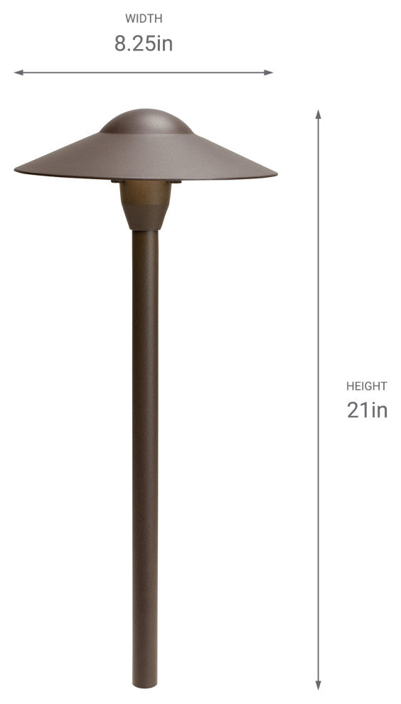 Textured Architectural Bronze 21" Cone Path and Spread 1-Light 12V