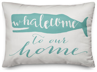 Whalcome Home Teal 14x20 Pillow