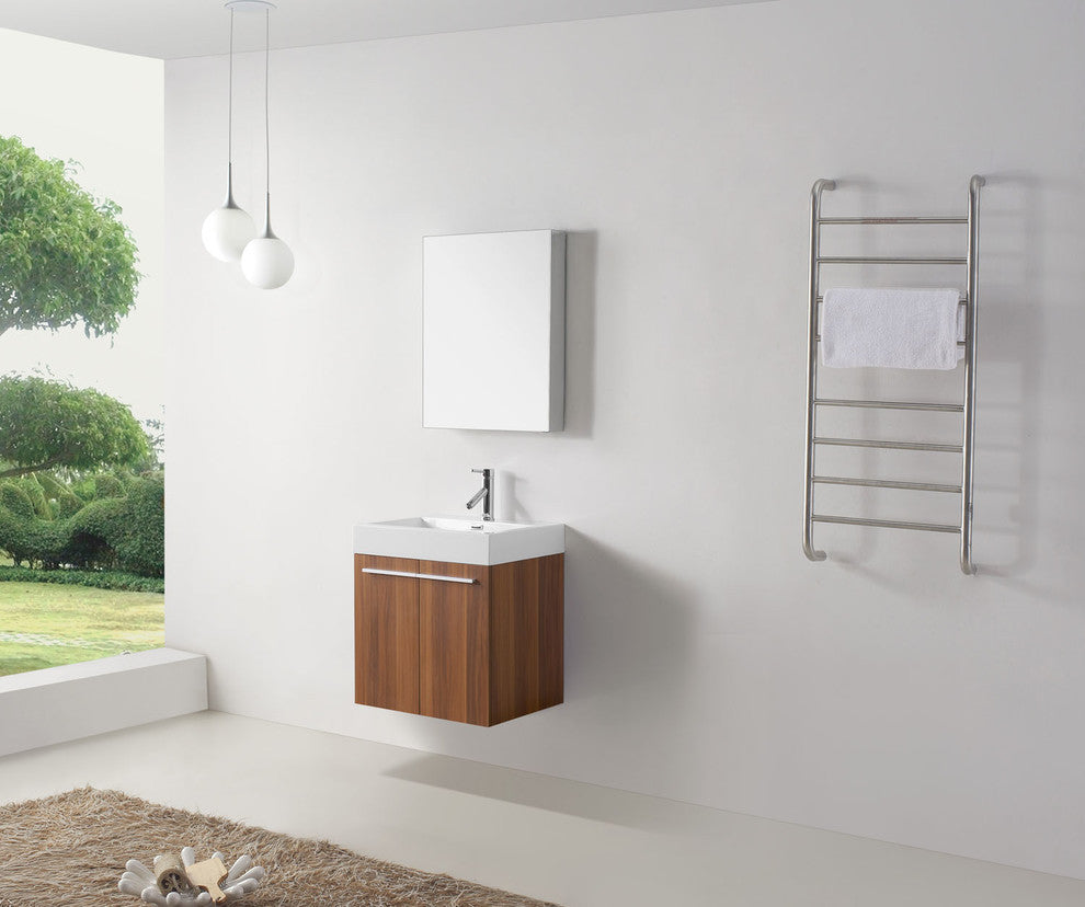 Midori 24" Single Bathroom Vanity Set, Plum, Polished Chrome Faucet