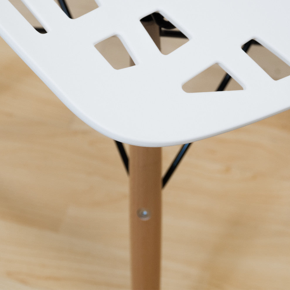 Mod Made Stencil Cut Out Eiffel Dining Side Chair, Set of 2, White