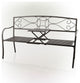 Metal Garden Bench with Retractable Table