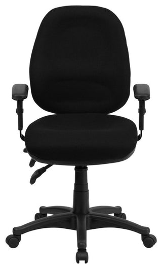Black Mid-Back Fabric Chair