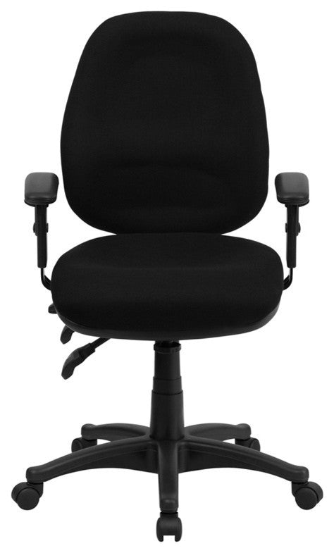 Black Mid-Back Fabric Chair