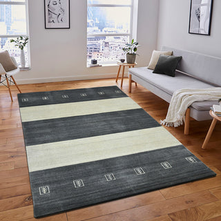 Blend Yorkshire Area Rug, Charcoal, 10' x 14', Striped