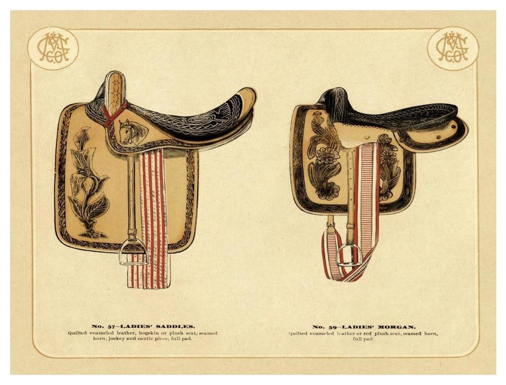 "Saddles and Tack: Ladies' Saddles #4" Digital Paper Print, 42"x32"