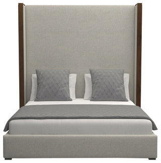 Nativa Interiors Irenne Plain Bed, Grey, Queen, High Headboard