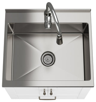 Reed Transitional28"Laundry Cabinet With Pullout Faucet, White, 24"