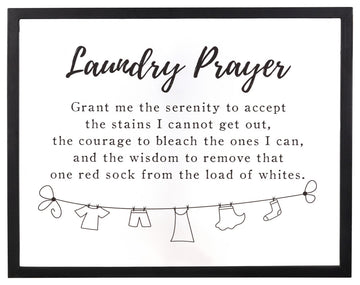 HomeRoots Black And White Laundry Prayer Wall Art