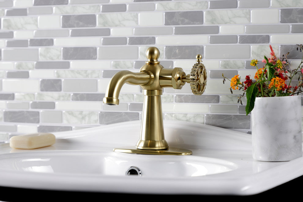 Kingston Brass KSD3547CG Single-Handle Bathroom Faucet, Push Pop-Up