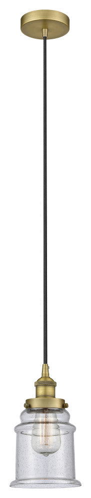 Innovations 616-1PH-BB-G184 1-Light Mini Pendant, Brushed Brass