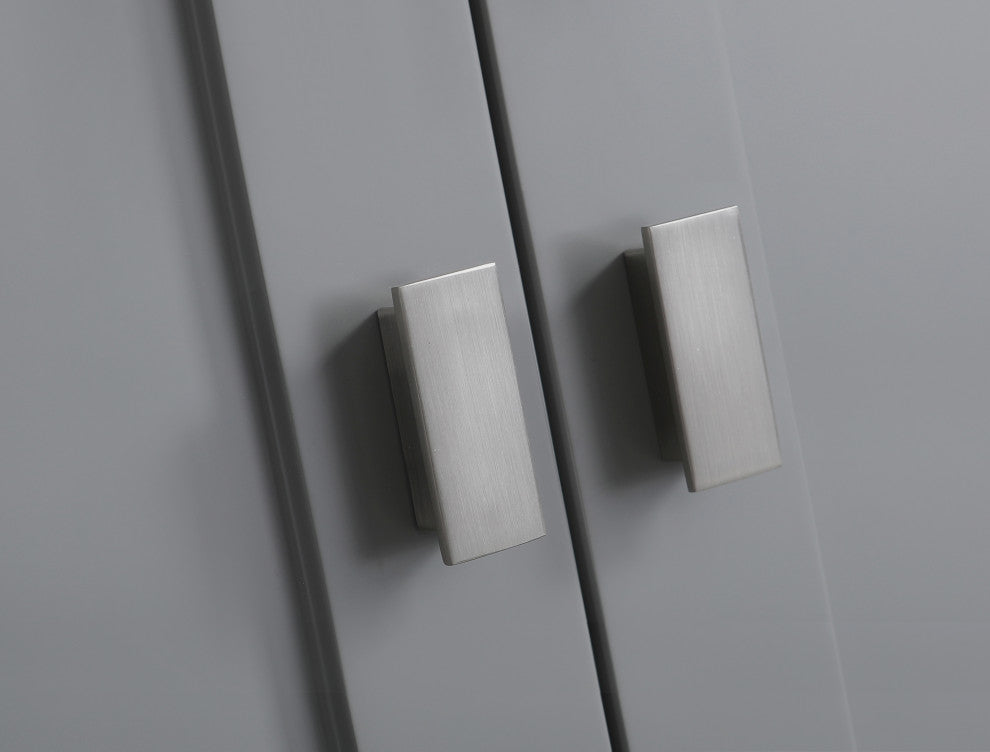 Monaco Bathroom Vanity Base Cabinet Without Top, Gray, 72", Double Sink