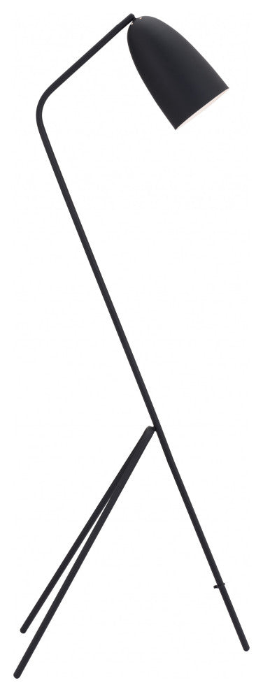 Matte Black Angled Tripod Floor Lamp
