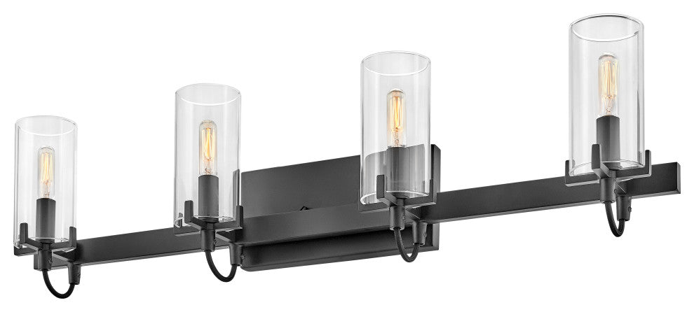 Hinkley Ryden Large Four Light Vanity, Black