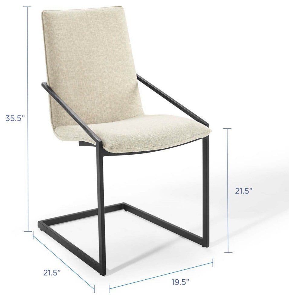 Pitch Upholstered Fabric Dining Armchair, Black Beige