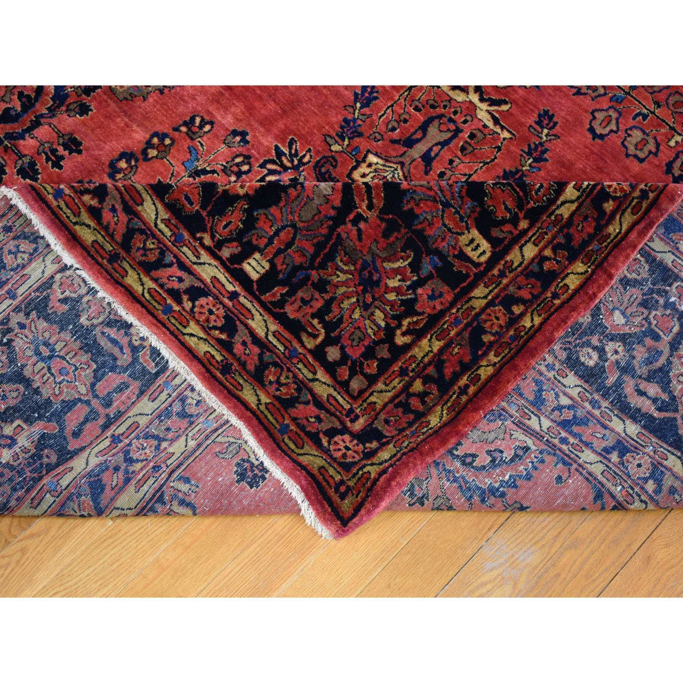 Oversized Antique Persian Moharajan Sarouk Full Pile Hand Knotted Rug12'4"x19'3"
