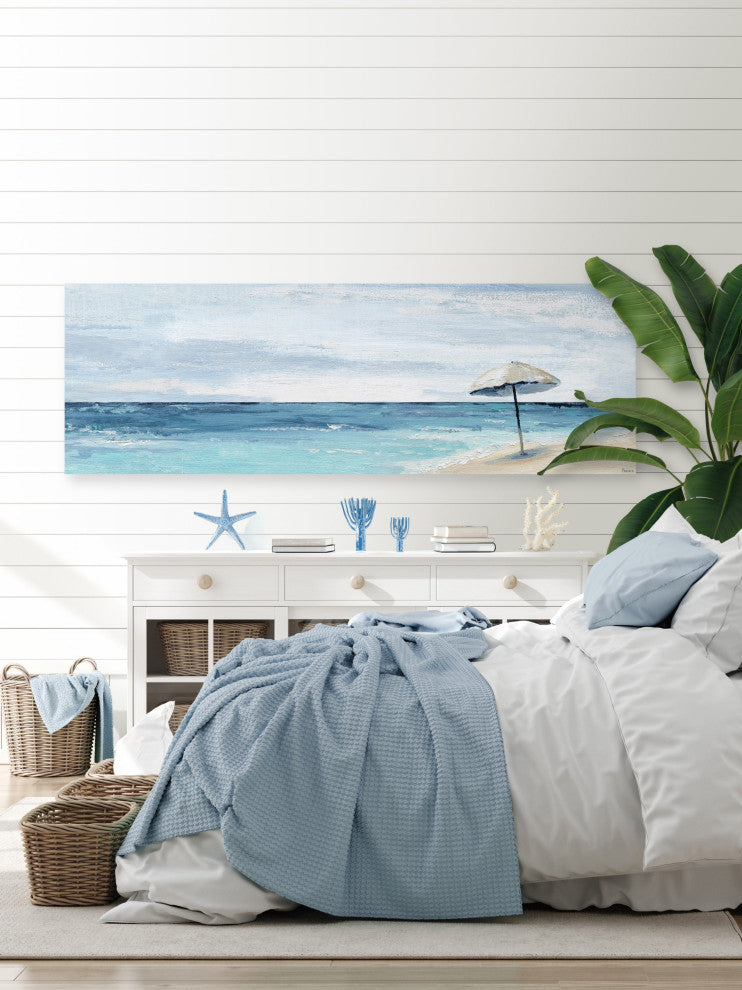 "Umbrella, a Sandbar" Painting Print on Wrapped Canvas