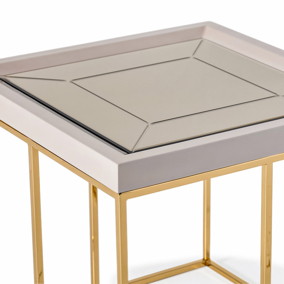Carmela Side Table Shimmering Ivory
