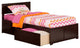 Orlando Flat Panel Footboard With 2 Urban Bed Drawers, Espresso, Twin Xl