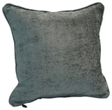 18" Double-Corded Patterned Jacquard Chenille Square Throw Pillow, Gray Solid