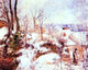 Camille Pissarro A Cottage in the Snow, Gallery Wrapped Canvas Print, 20"x25"