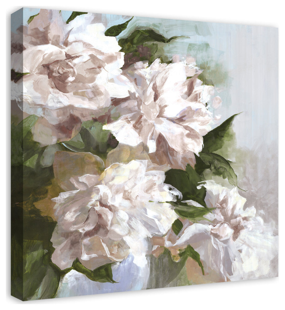 Neutral Painted Blooms 24x24 Canvas Wall Art