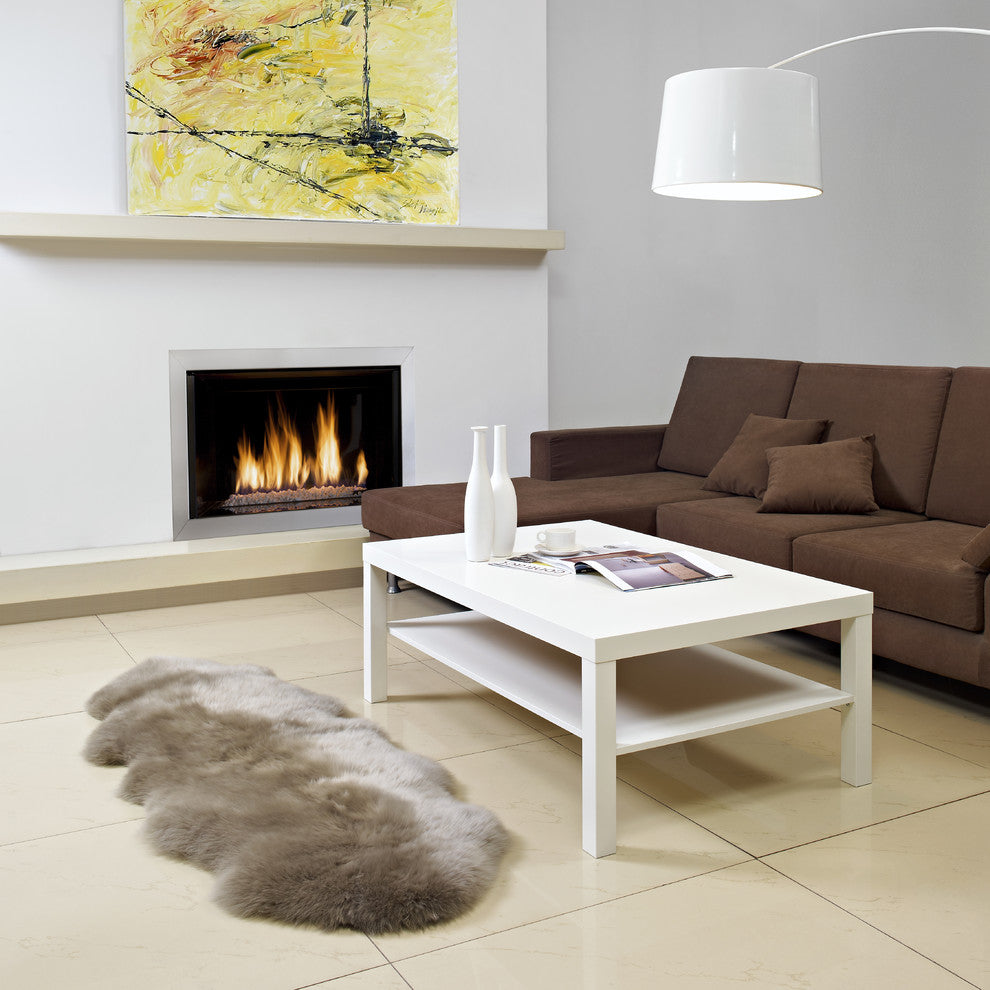New Zealand Sheepskin Double Pelt, 2'x6', Vole
