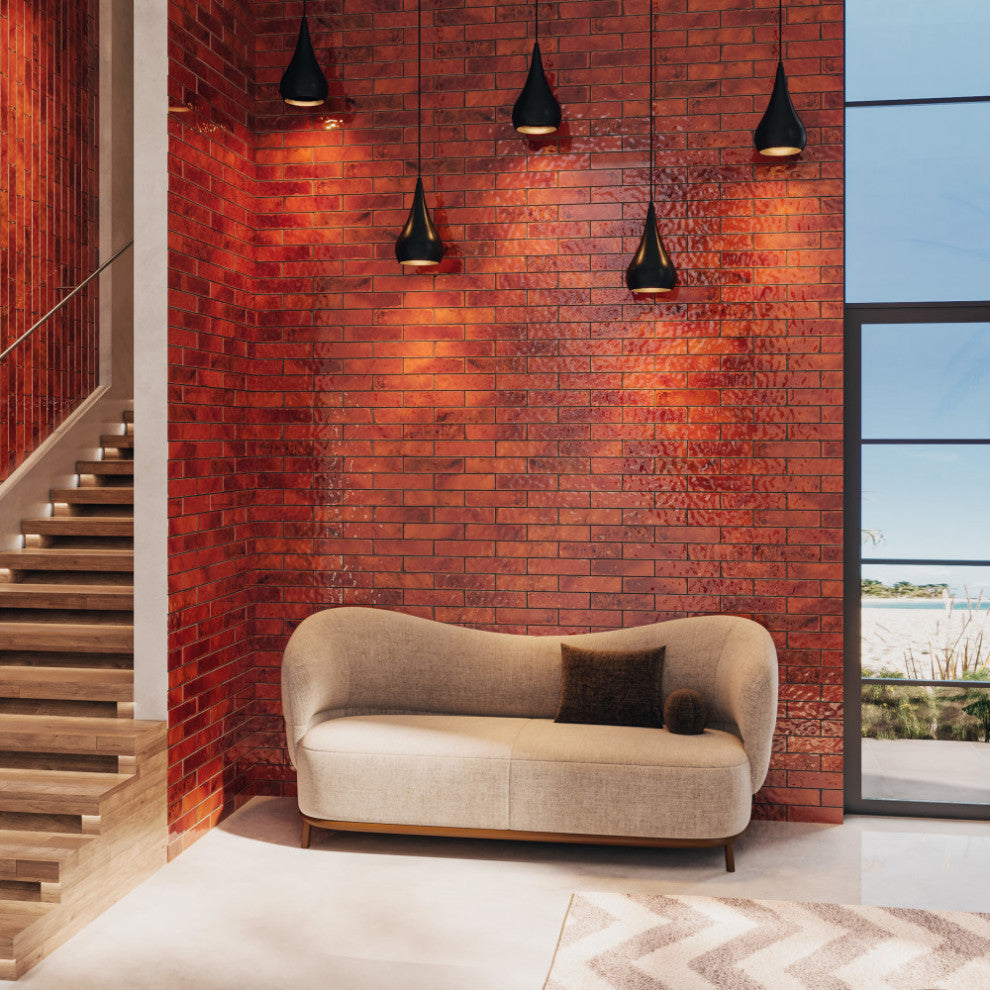 Luca Lava with Antimicrobial Glaze Ceramic Wall Tile