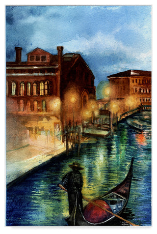 "Venice Evening" by Sher Sester, Canvas Art, 30"x47"