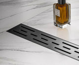 Linear Floor Drain with Removable Decorative Cover UPC certified, Matt Black, 12"