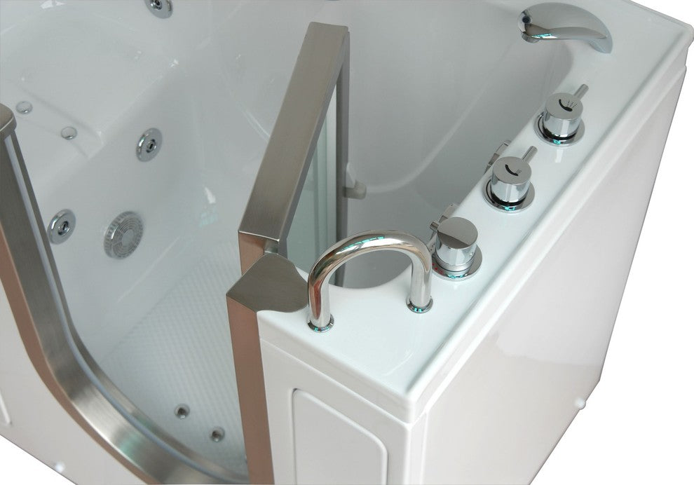 Ella Deluxe Air & Hydro Massage Acrylic Walk In Bath Right Side Door and Drain