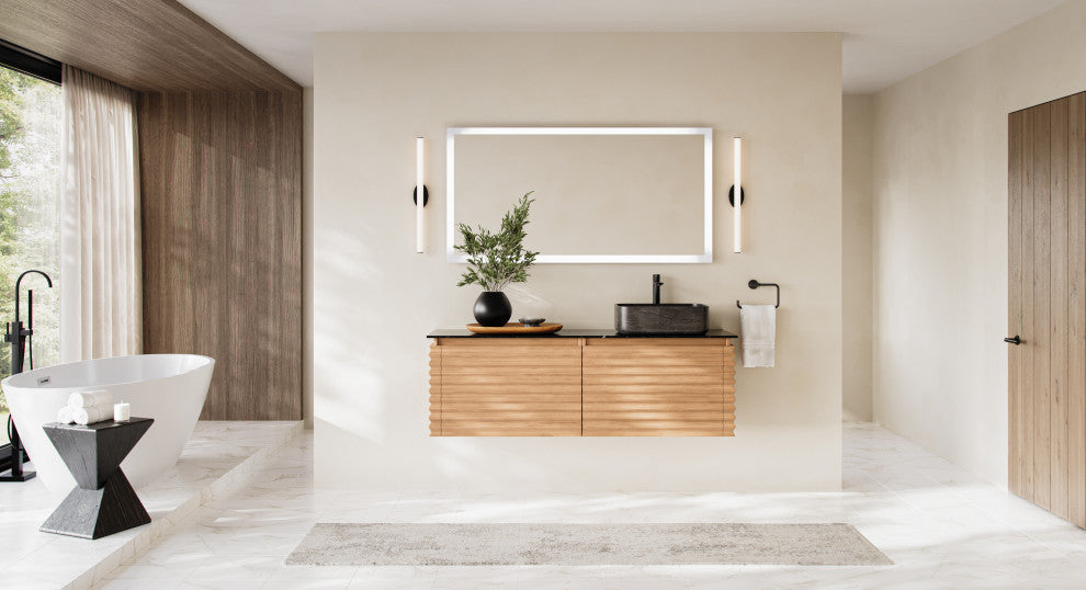 IB MIRROR Dimmable Lighted Bathroom Mirror, Crystal Clear Mirror, 20"x28", Rectangle