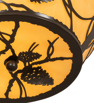 16 Wide Pinecone Flushmount