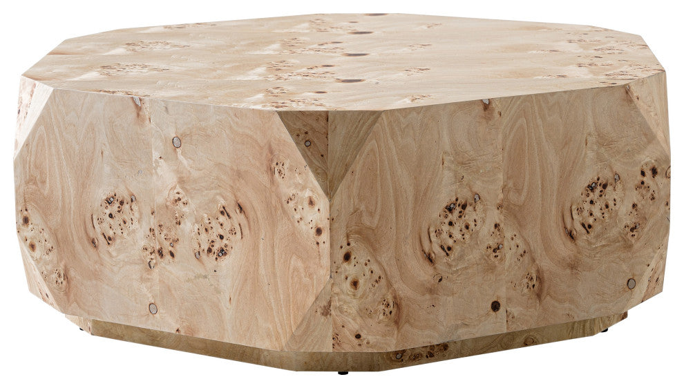Modrest July Modern Mapa Burl Round Coffee Table
