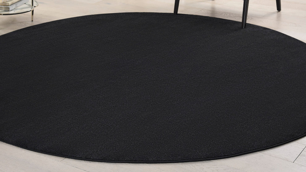 Nourison Essentials 8' x Round Black Outdoor Area Rug