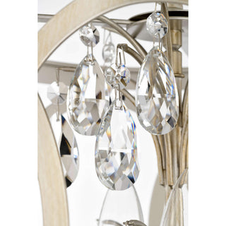 Silvia 3-light Light Brushed Champagne Silver Metal Cage Drum Chandelier