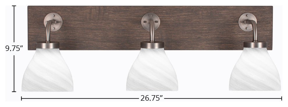Oxbridge, Bath Bar, Graphite & Painted Distressed Metal, 6.25" White Marble