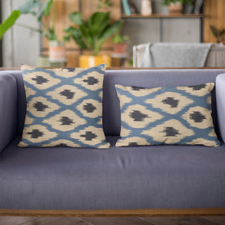 Plutus Blue Color Stitched Dot Luxury Throw Pillow, 18"x18"