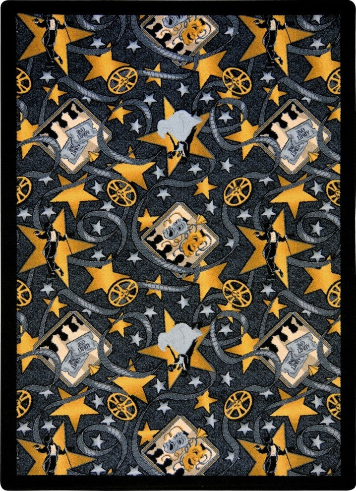 Any Day Matinee Rug, Silver Screen, 7'8"x10'9", Charcoal