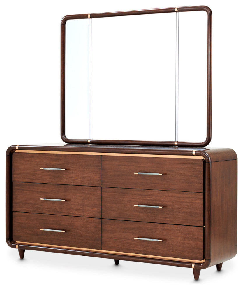 Mason Park Dresser with Mirror, Umber Brown