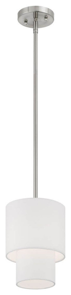 Livex Claremont 1 Light 7" Pendant, Brushed Nickel