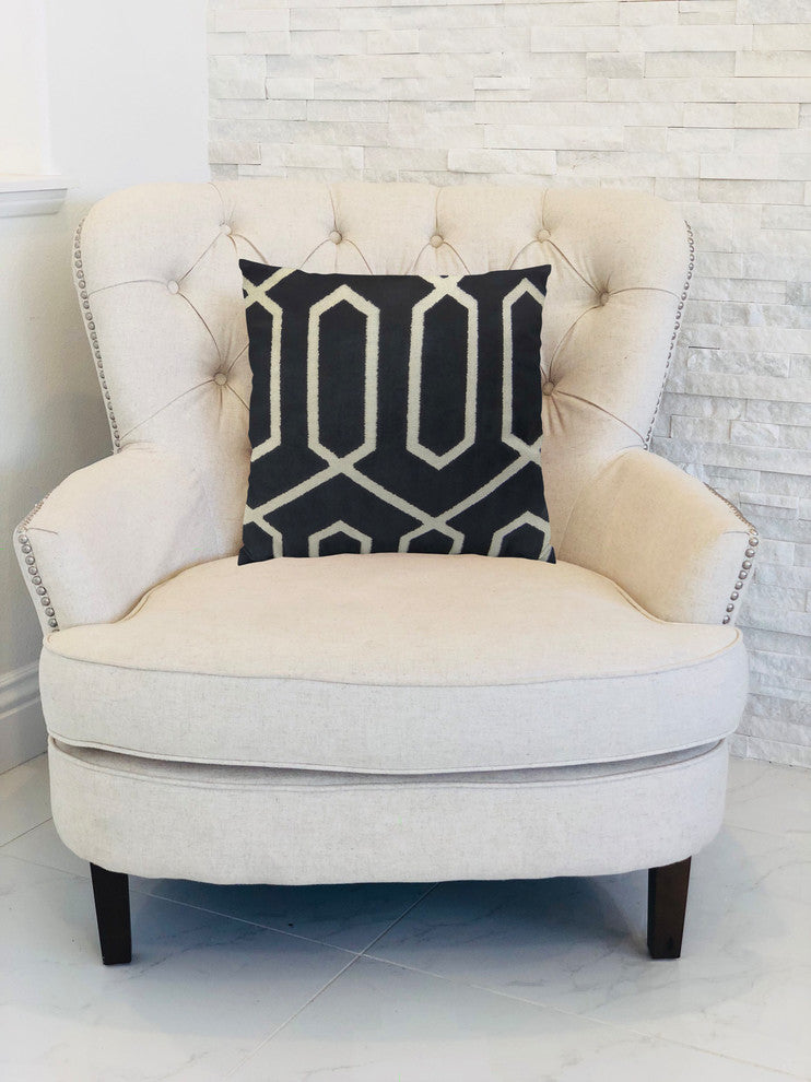 Plutus Bengal Lattice Handmade Throw Pillow, Double Sided 22"x22"