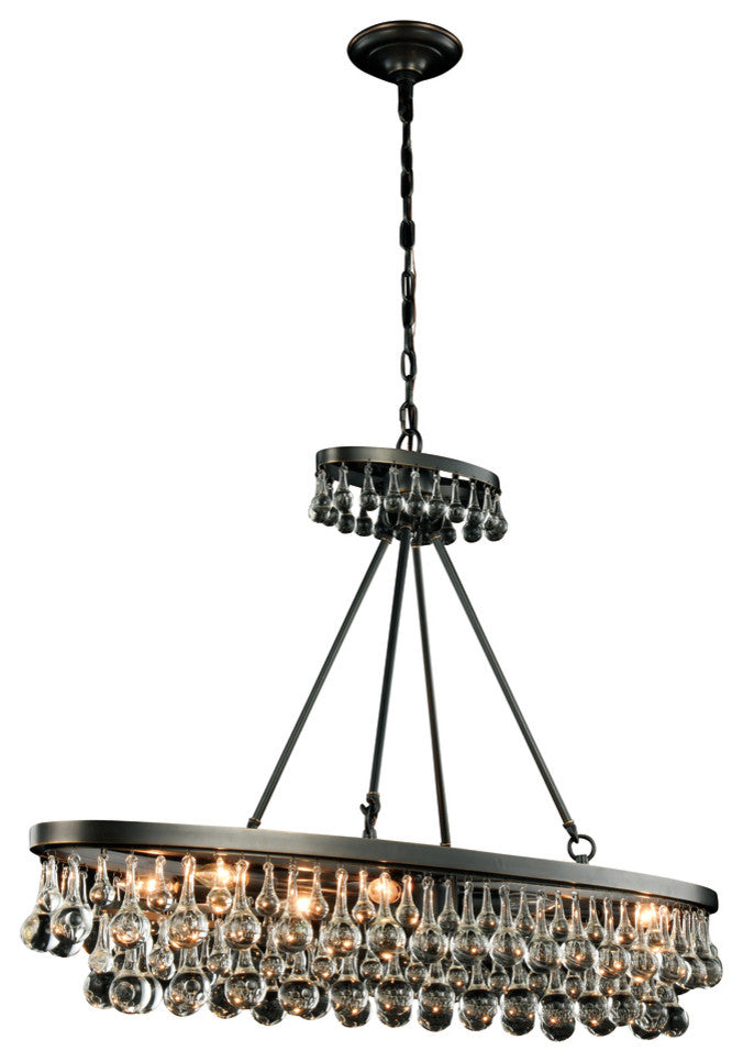 Elegant Lighting Bettina Collection Pendant, Royal Cut Crystals, Bronze