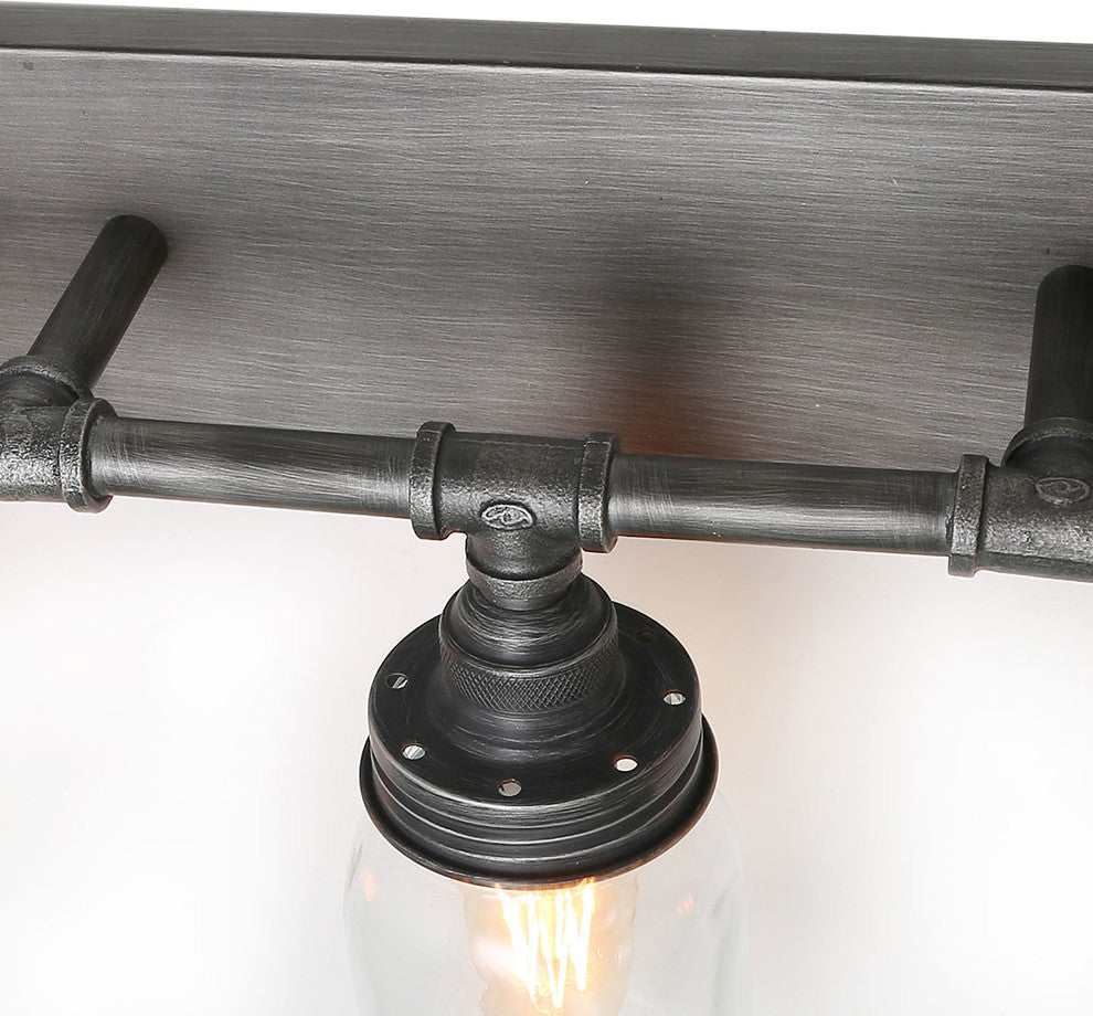 LNC 3-Lieght Farmhouse Vanity Lights Bathroom Clear Glass Mason Jar Light