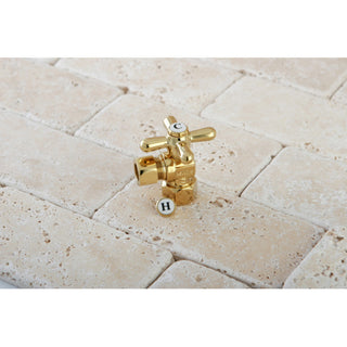 Kingston 1/2" IPS X 1/2" OD Angle Stop Cross Handle, Polished Brass