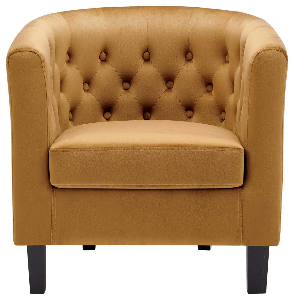 Prospect Performance Velvet Armchair - Cognac